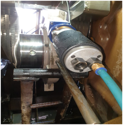 Installation of onsite crankshaft Grinding machine on Wartsila Crankpin