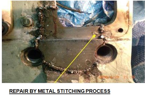 Metal Stitching Done in Broken Area of Generator