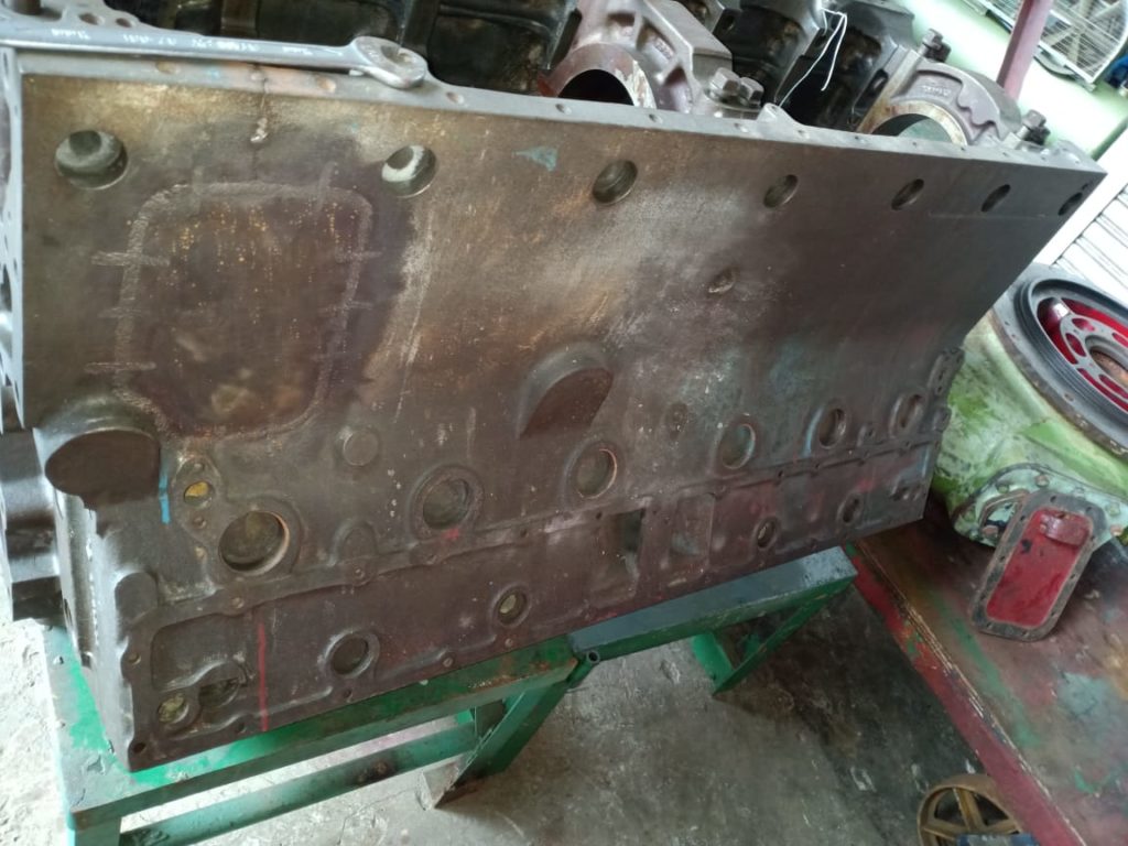 Engine Block After Repair by Metal Stitching & Metal Locking Process