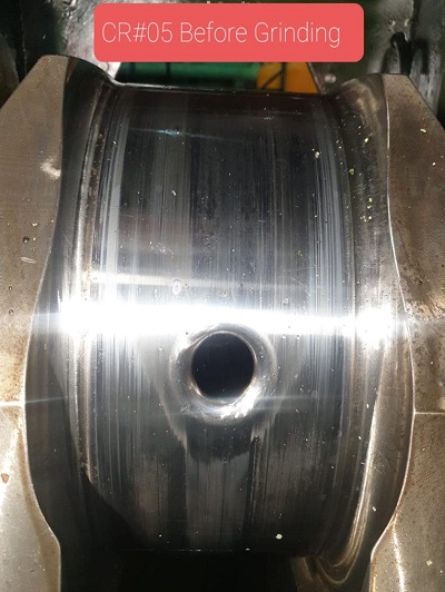 Crankpin no. 05 of Sulzer Z 40/48 before grinding